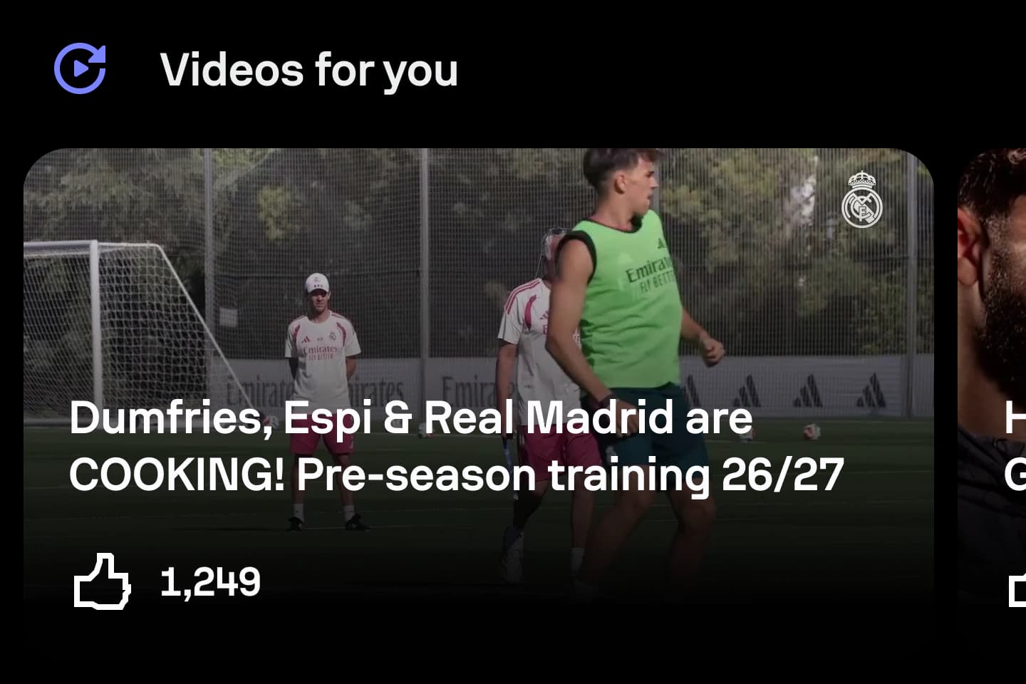 Videos for You section inside Sofascore Feed.