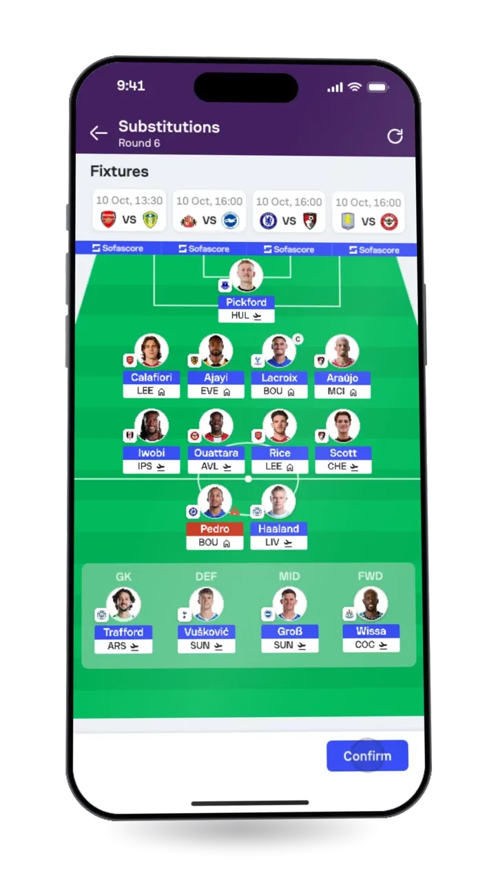 Fantasy in use: the round, player choice, substitutions and stats.